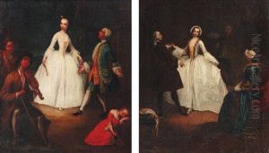 Danses Dans Un Parc (pair) by Pietro Longhi
