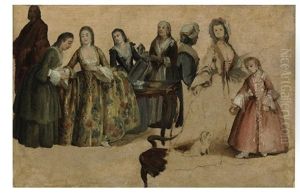 An Elegant Company (sketch) by Pietro Longhi