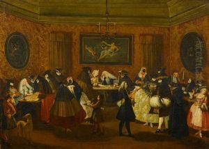 Il Ridotto - Venezianische Gesellschaft Beim Kartenspiel by Pietro Longhi