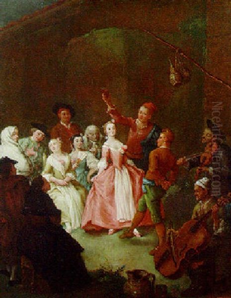 La Furlana: Peasants Dancing And Merrymaking Outside A Tavern - view 1