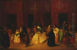 Il Ridotto Di Ca Giustiniani, Venice by Pietro Longhi