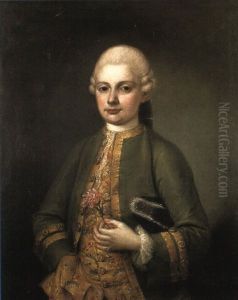 Portrait De Stefano Querini, Vetu D'une Veste Verte Et D'un Gilet Brode