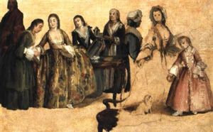 Etude Pour La Toilette, Le Tailleur Et La Lecon De Danse by Pietro Longhi