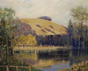 Wooded River Landscape by Will Longstaff