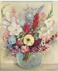 Summer Flowers In A Glass Bowl