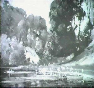 Swanbourne [&] Figures By A Lake by Will Longstaff