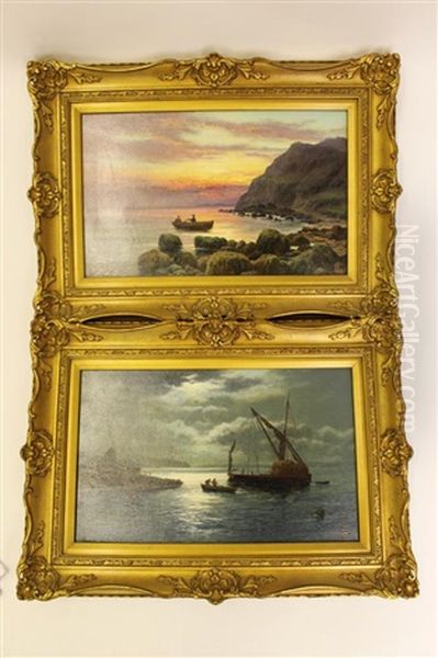 Coastal Scenes With Fishing Boats (pair) - view 1