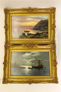 Coastal Scenes With Fishing Boats (pair)