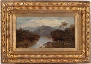 Flusslandschaft Mit Bergen