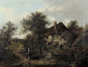 Englische Landschaft Mit Mutter Und Kind