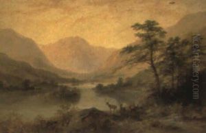 Deer Before Loch Voil, Scotland