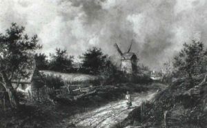 Windmill Beside A Farmstead