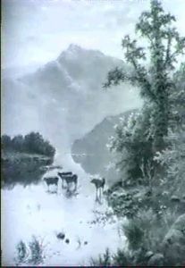 Loch Landscape With Angler The Watering Place by Edgar Longstaffe
