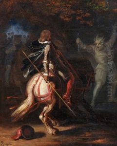 Spectre Apparaissant A Un Chevalier by Alexandre Marie Longuet