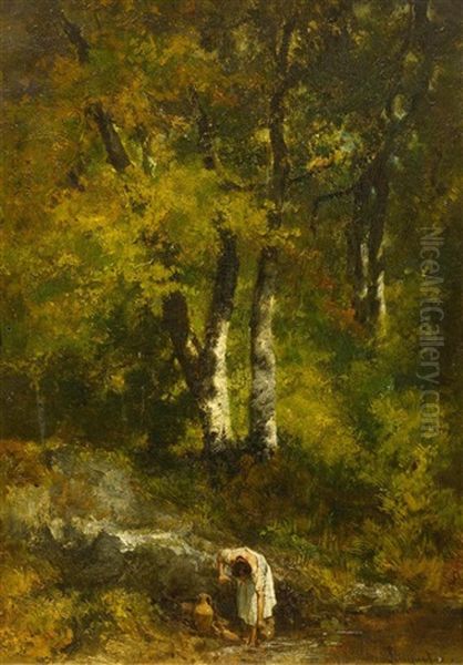 Girl By A Stream - view 1