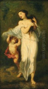 Amor Und Nymphe by Alexandre Marie Longuet
