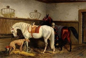 Stallinterior by Arvid Fredrik Lonnroth