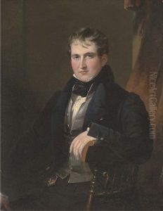 Portrait Of Sir James Worseley Taylor, Seated Three-quarter-length, In A Dark Blue Coat And Waistcoat