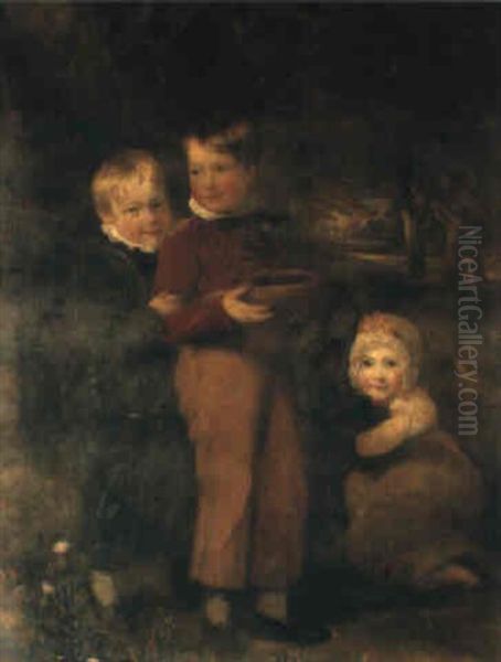 Group Portrait Of Master Remington And Master And Miss Cookson - view 1