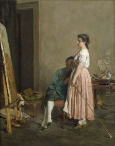 Im Atelier: Der Maler Und Sein Modell by Antonio Lonza