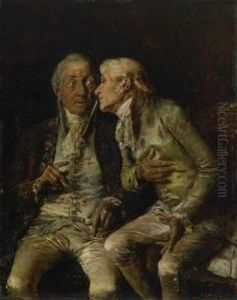 Zwei Altere Kavaliere In Angeregtem Gesprach by Antonio Lonza