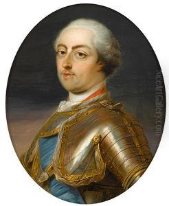 Portrait Of A Gentleman In Armor; Believed To Be Louis Xv by Carle van Loo