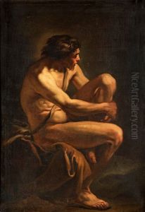 Sittande Manlig Modell, Helfigur by Carle van Loo