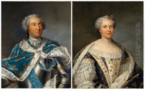 Portrait Du Roi Louis Xv (+ Portrait De La Reine Marie Leczinska; Pair)