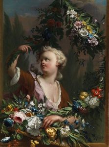 Junges Madchen Als Flora by Carle van Loo