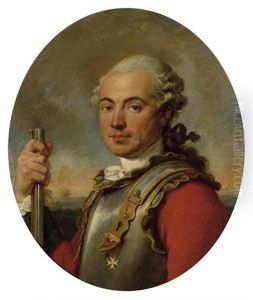 Portrait Des Francois Sadouvilliers De Billaud, Kapitanleutnant Im Regiment Von Hallwyl