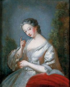 Jeune Fille Tenant Un Serin Sur La Main by Carle van Loo