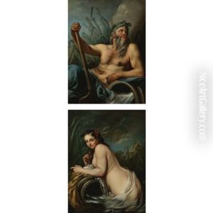 Personification Of The Rhone River (+ Personification Of The Saone River; Pair)