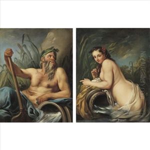 Personification Of The Rhone River (+ Personification Of The Saone River; Pair)