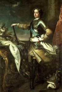 Portrait De Louis Xv En Pied Portant L'armure by Carle van Loo