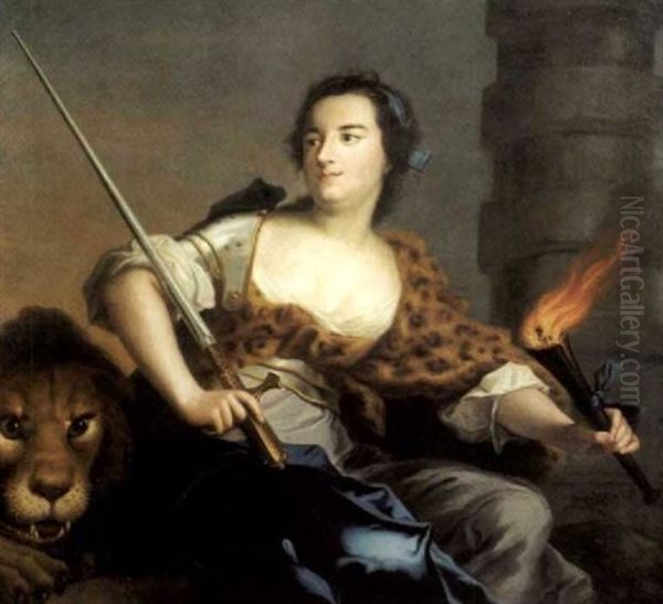 Portrait De Femme En Allegoire De La Force - view 1