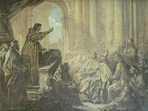 La Predication De Saint Augustin Devant Valere by Carle van Loo