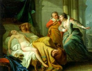 A Woman Discovering Lovers In A Bed by Carle van Loo