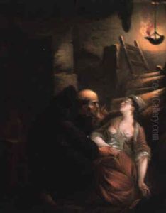 Episode Des Fables De La Fontaine Avec Un Moine Et Une Bergere by Carle van Loo