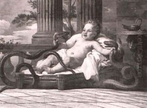 Hercule Enfant ,touffant Les Serpents
