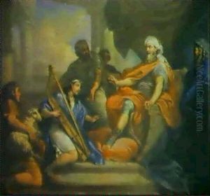 David Jouant De La Harpe Devant Saul by Carle van Loo