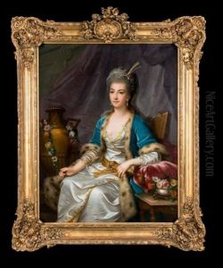 Portrait De Femme A L'orientale by Charles Amedee Philippe van Loo