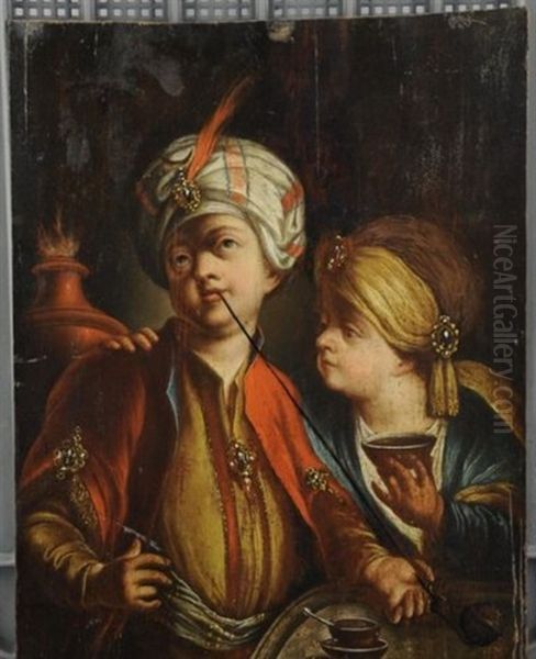 Enfant-fumeur Au Turban - view 1