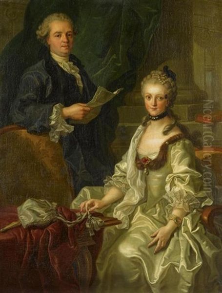 Portrait Einer Dame Und Eines Herren (monsieur Et Madame Cesar Leveant?) - view 1