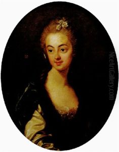 Portrait De Jeune Femme A La Robe Ornee De Fourrure by Charles Amedee Philippe van Loo