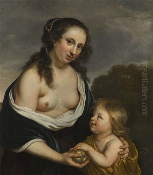 A Mother And Her Son In The Guise Of Venus And Cupid - view 1