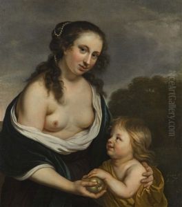 A Mother And Her Son In The Guise Of Venus And Cupid by Jakob van Loo