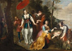 The Finding Of Moses by Jakob van Loo