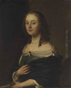 Portrait Of A Young Lady In A Blue Dress, Half-length