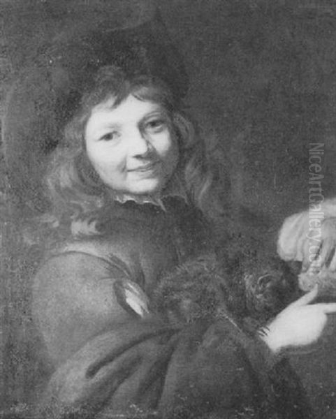 Portrait Of A Boy Holding A Cat - view 1