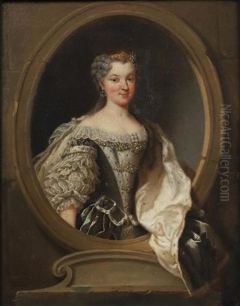 Portrait De Marie Leczinska Dans Un Oeil De Boeuf - view 1